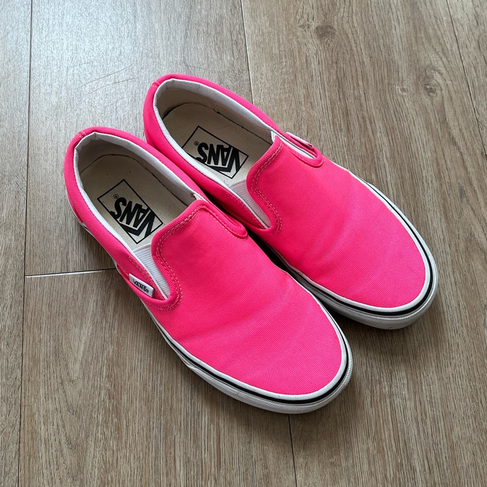Hot pink womens size 7 slip-on vans